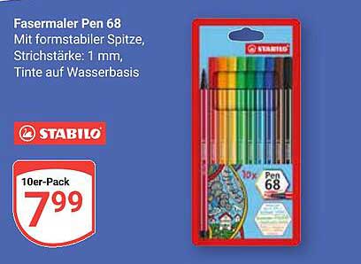 Fasermaler Pen 68 10er-Pack