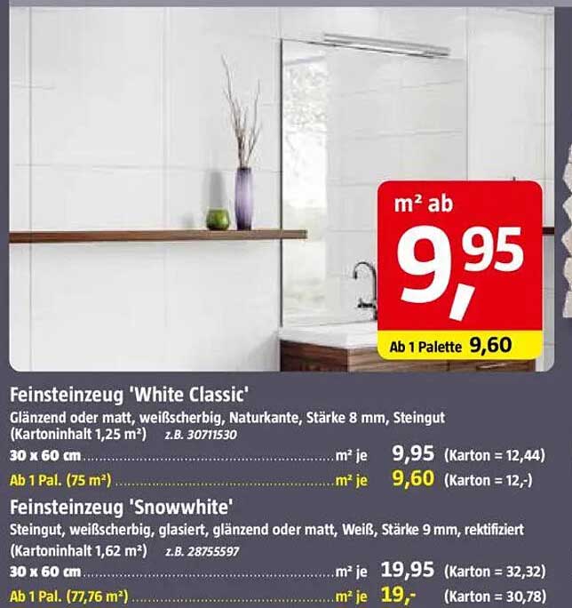 Feinsteinzeug 'White Classic' – m² ab 9,95 €