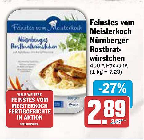 Feinstes vom Meisterkoch Nürnberger Rostbratwürstchen 400 g Packung