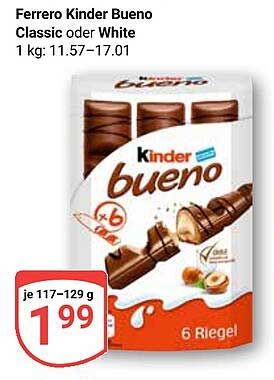 Ferrero Kinder Bueno Classic oder White