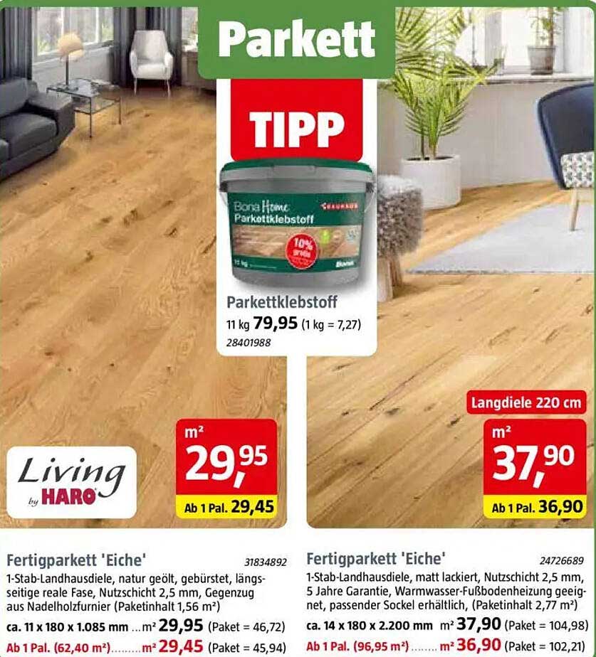 Fertigparkett 'Eiche' – Naturgeölt und langlebig
