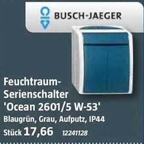 Feuchtraum-Serienschalter 'Ocean 2601/5 W-53' von Busch-Jaeger