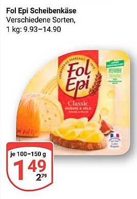 Fol Epi Scheibenkäse - Verschiedene Sorten
