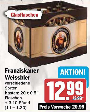 Franziskaner Weissbier Kasten 20 x 0,5 l