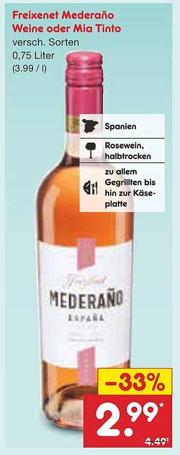 Freixenet Mederaño Weine oder Mia Tinto, 0,75 Liter