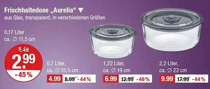 Frischhaltedose „Aurelia“ aus Glas, transparent, in verschiedenen Größen