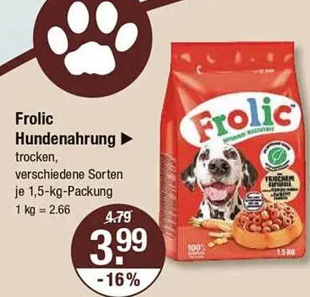 Frolic Hundenahrung, trocken, verschiedene Sorten je 1,5-kg-Packung