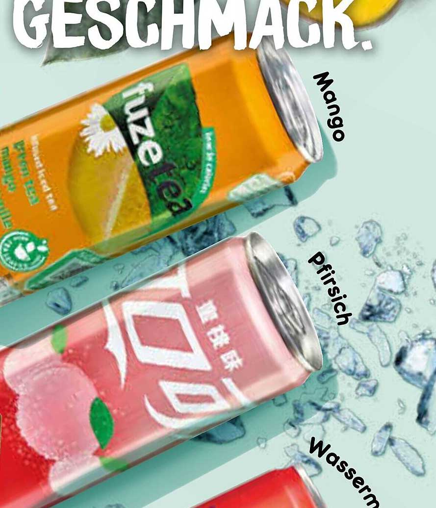 Fuze Tea - Erfrischung in drei leckeren Geschmäckern: Mango, Pfirsich und Wassermelone