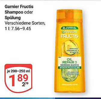 Garnier Fructis Shampoo oder Spülung, 200-250 ml, verschiedene Sorten
