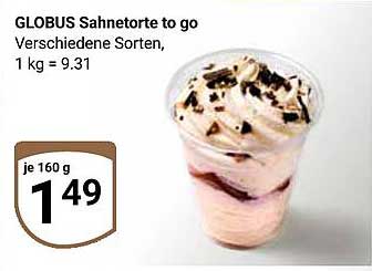 GLOBUS Sahnetorte to go - Verschiedene Sorten