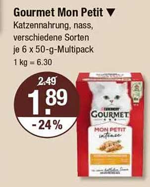 Gourmet Mon Petit - Katzennahrung, nass, verschiedene Sorten je 6 x 50-g-Multipack