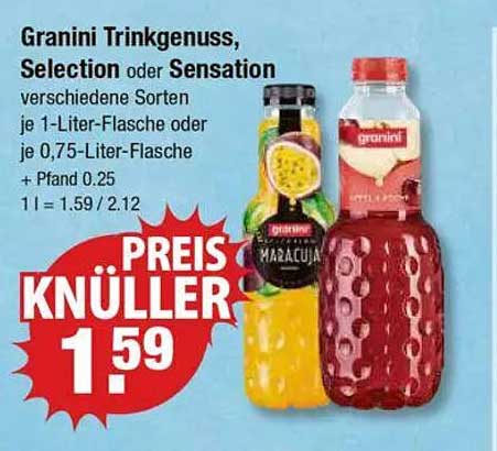 Granini Trinkgenuss, Selection oder Sensation – Verschiedene Sorten