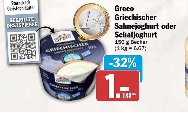 Greco Griechischer Sahnejoghurt oder Schafjoghurt 150 g Becher