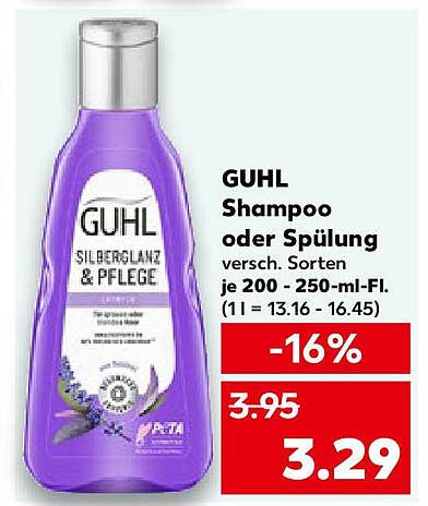 GUHL Shampoo oder Spülung Silberglanz & Pflege je 200-250 ml
