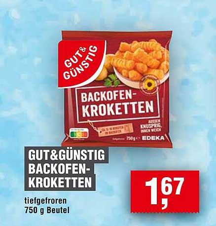 GUT& GÜNSTIG BACKOFENKROKETTEN 750 g Beutel
