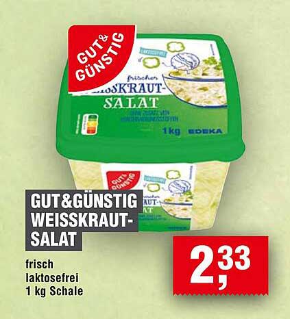 GUT&GUENSTIG WEISSKRAUT-SALAT frisch laktosefrei 1 kg Schale