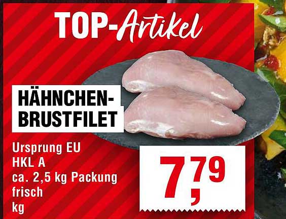 Hähnchen-Brustfilet 2,5 kg frisch
