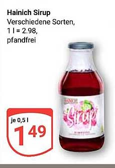 Hainich Sirup - Verschiedene Sorten, 0,5 l für nur 1,49 €
