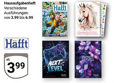 Hausaufgabenheft Häfft - Verschiedene Ausführungen