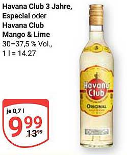 Havana Club 3 Jahre oder Havana Club Mango & Lime – 0,7 L