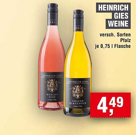 HEINRICH GIES WEINE - verschiedene Sorten