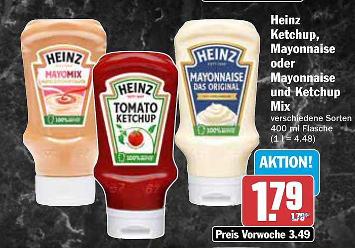 Heinz Ketchup, Mayonnaise oder Mayonnaise und Ketchup Mix 400 ml