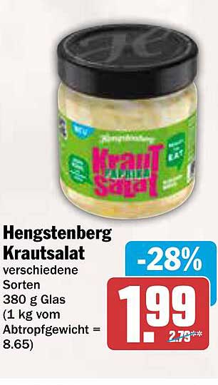 Hengstenberg Krautsalat verschiedene Sorten 380 g Glas