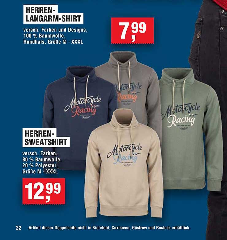 Herren-Langarm-Shirt und Herren-Sweatshirt