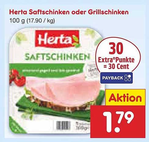 Herta Saftschinken oder Grillschinken 100 g