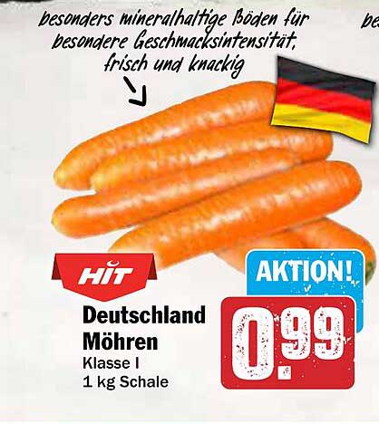HIT Deutschland Möhren Klasse I - 1 kg Schale