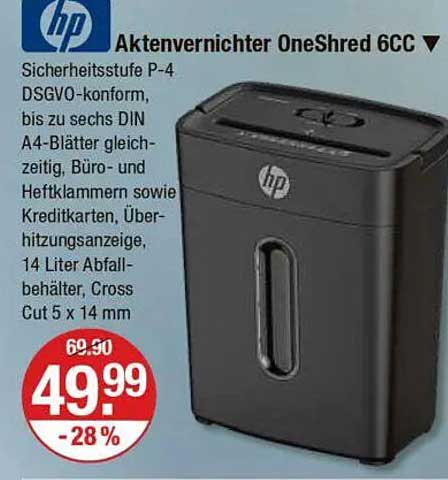 HP Aktenvernichter OneShred 6CC