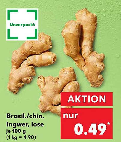 Ingwer Brasil./chin., lose je 100 g