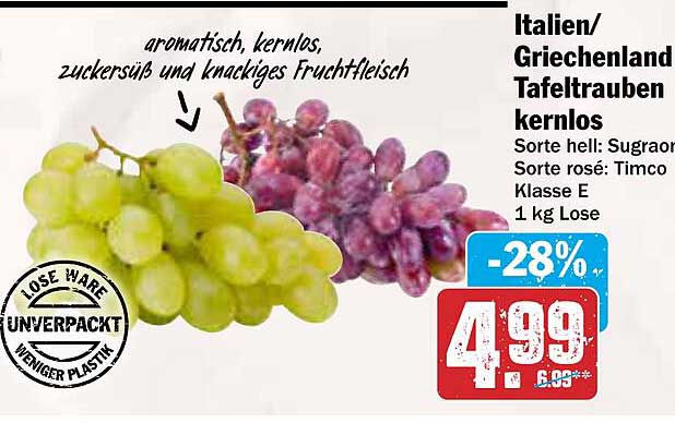 Italien/Griechenland Tafeltrauben kernlos