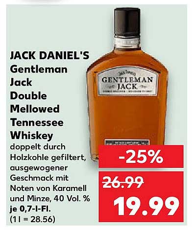 JACK DANIEL'S Gentleman Jack Double Mellowed Tennessee Whiskey