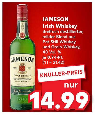 JAMESON Irish Whiskey 0,7 l