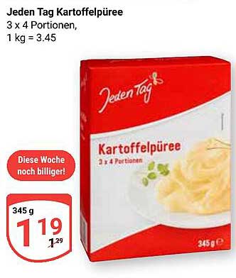 Jeden Tag Kartoffelpüree 3 x 4 Portionen