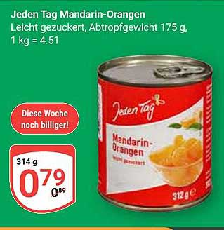 Jeden Tag Mandarin-Orangen, leicht gezuckert, 312 g