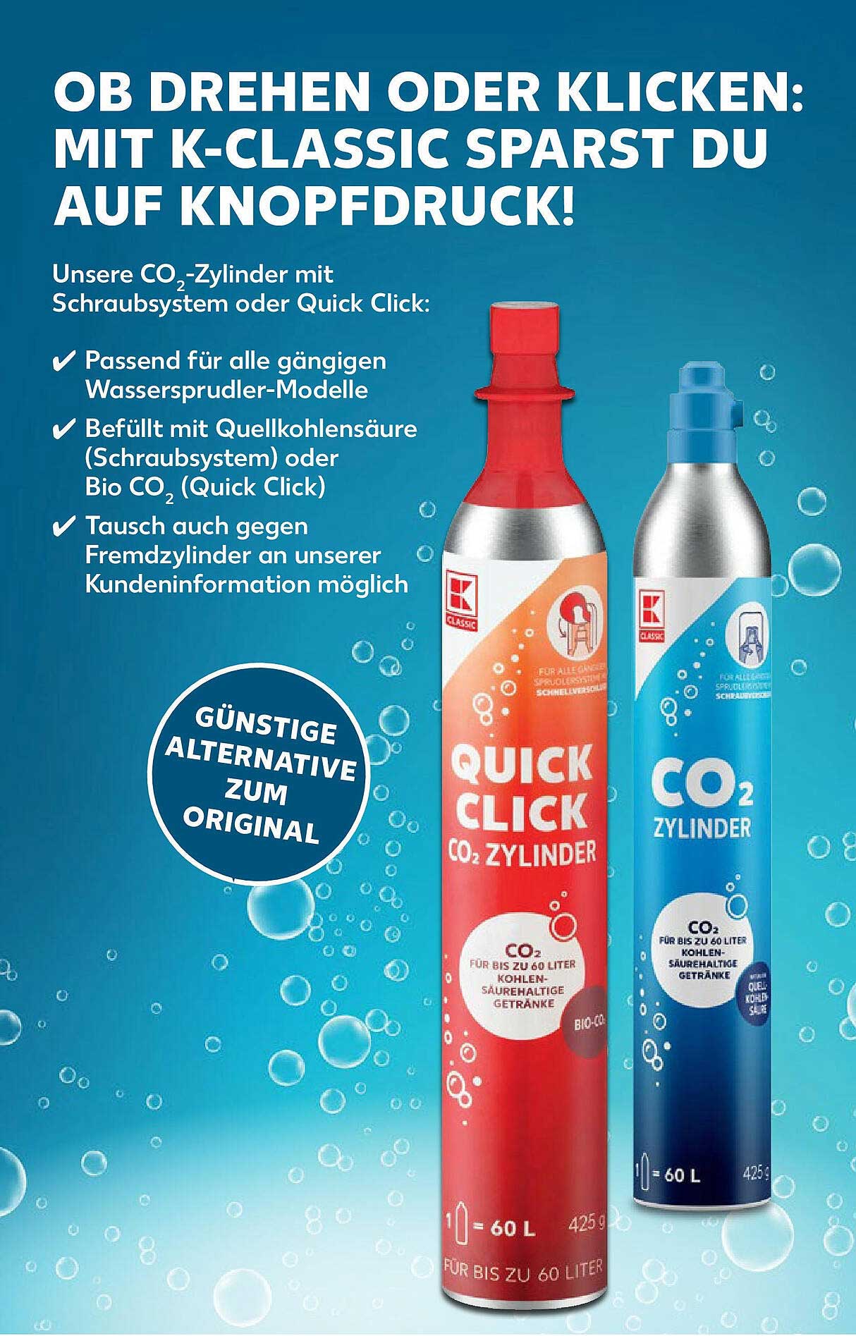 K-Classic CO2-Zylinder für Wassersprudler
