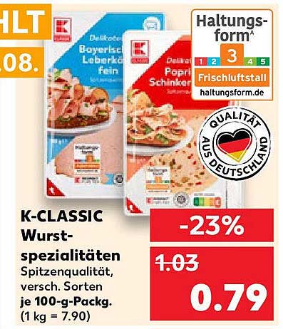 K-CLASSIC Wurst-Spezialitäten - Spitzenqualität für den kleinen Hunger