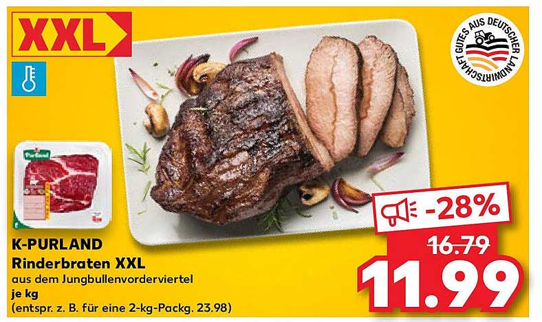 K-PURLAND Rinderbraten XXL aus dem Jungbullenvorderviertel je kg