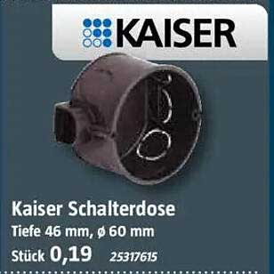 Kaiser Schalterdose - Tiefe 46 mm, Ø 60 mm