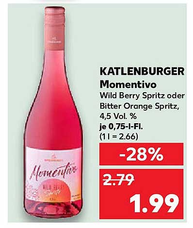 KATLENBURGER Momentivo Wild Berry Spritz oder Bitter Orange Spritz