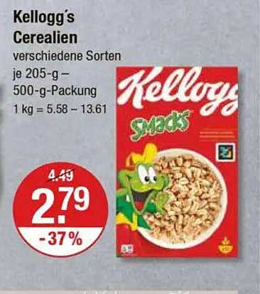 Kellogg's Cerealien verschiedene Sorten 205-g Packung