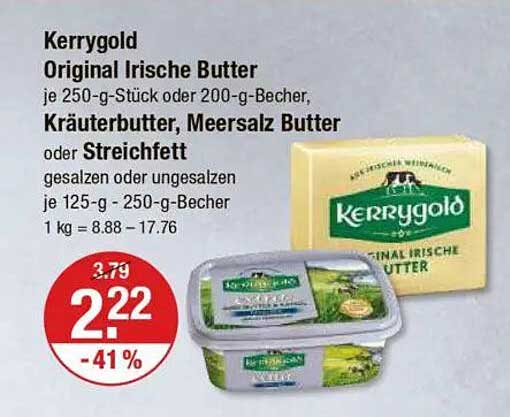 Kerrygold Original Irische Butter 250-g-Stück oder 200-g-Becher