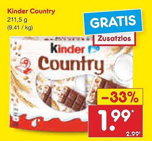 Kinder Country 211,5 g