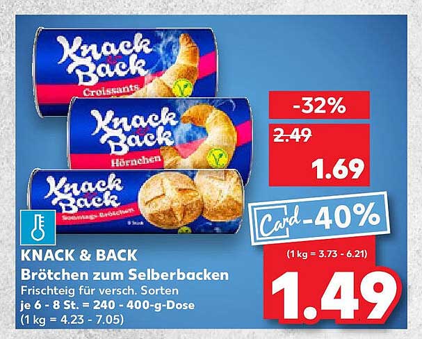 KNACK & BACK Brötchen zum Selberbacken 400-g-Dose