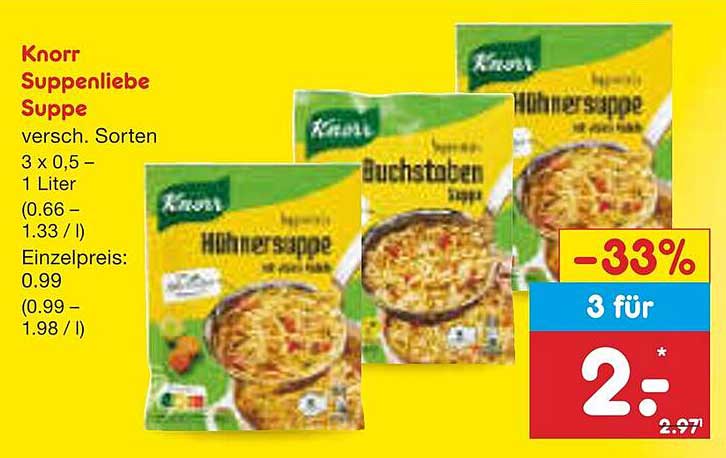 Knorr Suppenliebe Suppe – 3er-Pack für nur 2,- €