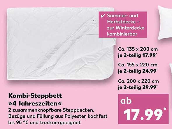 Kombi-Steppbett "4 Jahreszeiten"