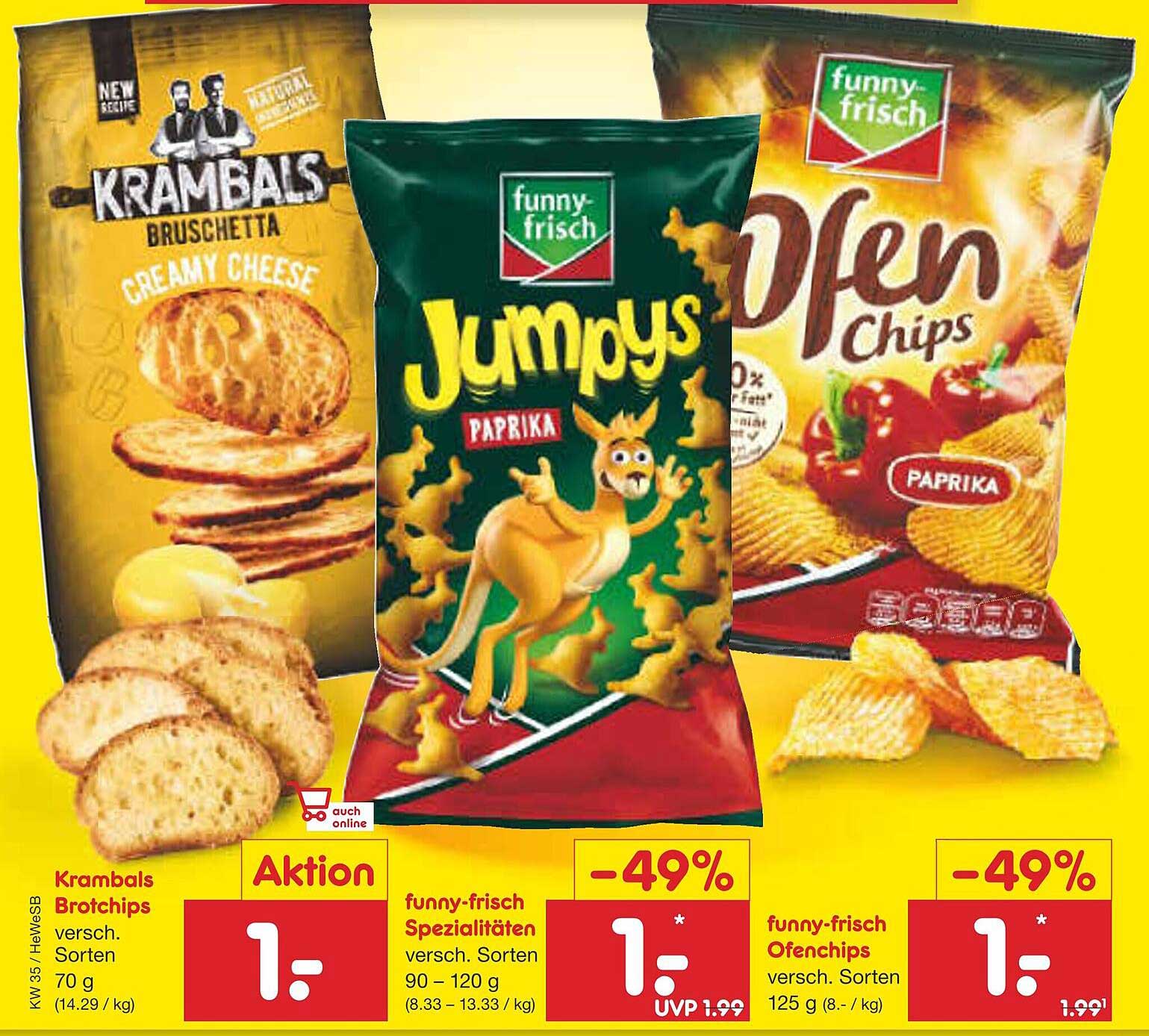 Krambals Bruschetta und funny-frisch Snacks im Angebot