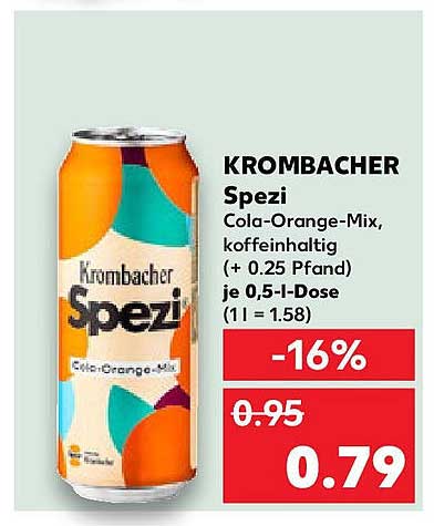 Krombacher Spezi Cola-Orange-Mix, koffeinhaltig